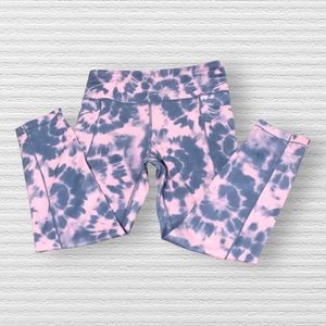 Athleta Kids Tie-Dye Leggings - Pink and Gray